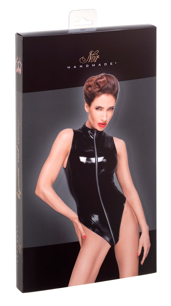Noir PVC Body M - Body de Vinilo Negro con Cremallera Metálica