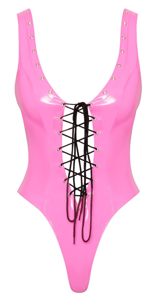 Body Vinyl Pink M - Black Level Escotado con Cordones