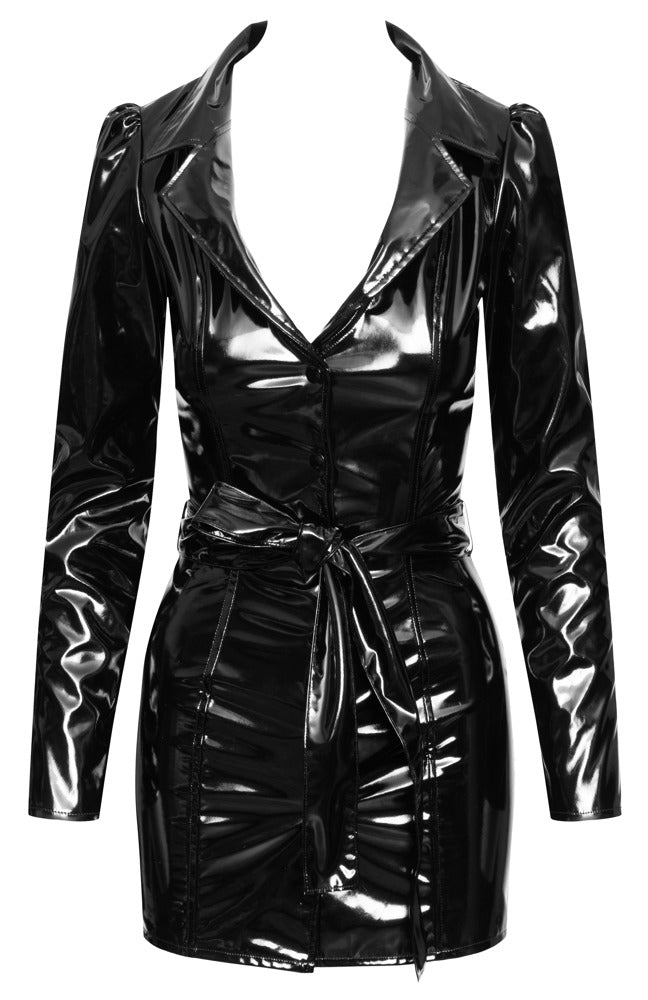 Vinyl Dress S - Minivestido Charol Negro Black Level
