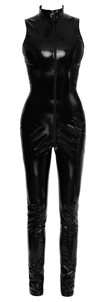 Vinyl Jumpsuit M Black Level - Mono Charol Negro Ceñido