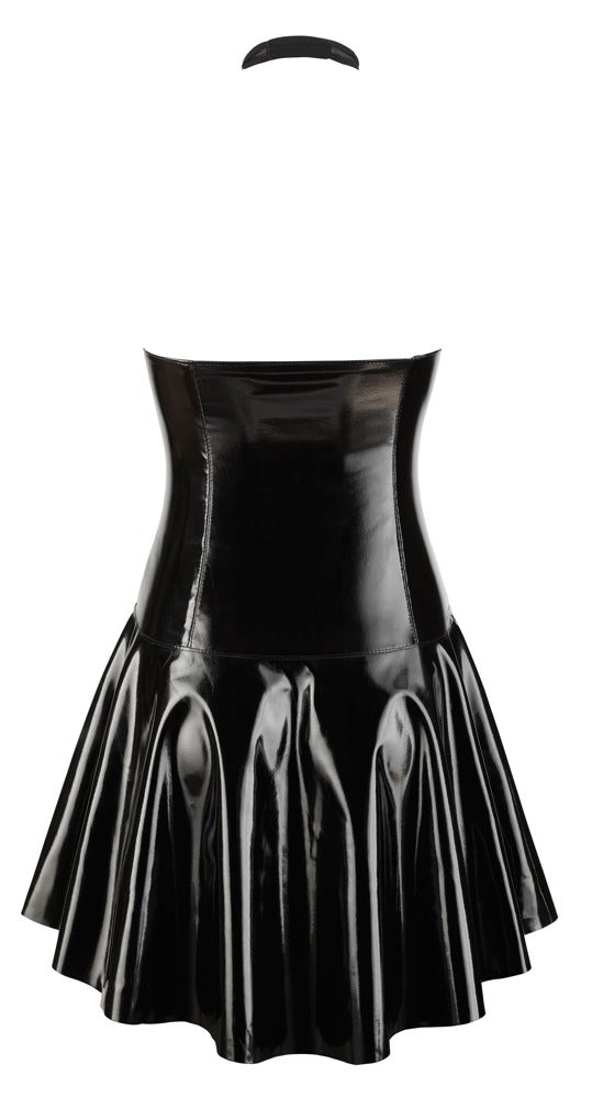 Vinyl Dress Net L - Vestido de Charol Negro con Powernet