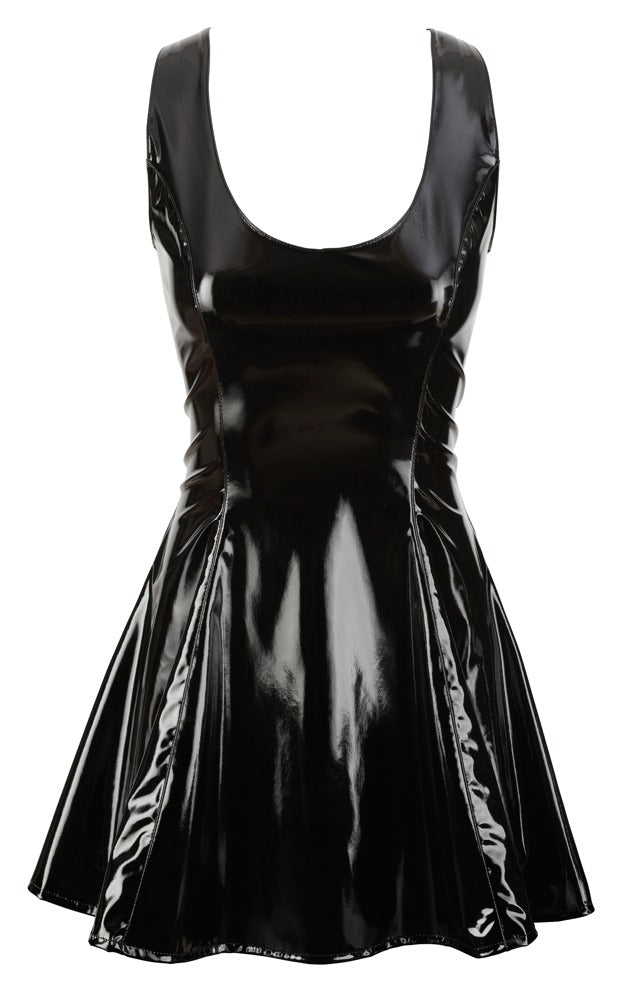 Vinyl Dress Black Level - Vestido Corto Charol Negro 2XL