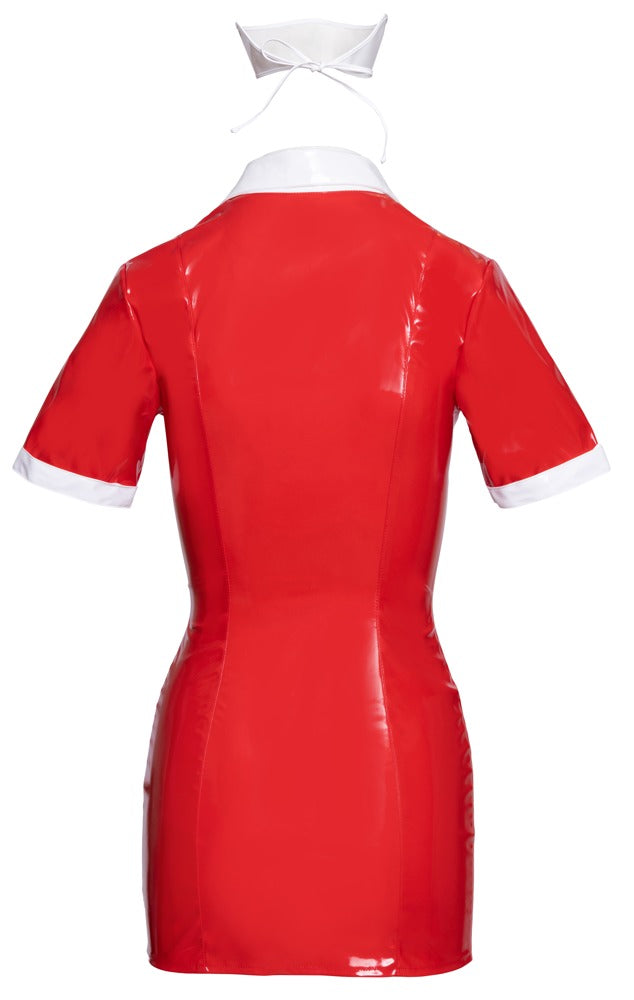 Vinyl Nurse Red L - Disfraz de Enfermera en Charol Brillante
