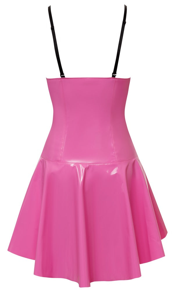 Vinyl Dress Pink S - Vestido Corto Rosa Charol Black Level