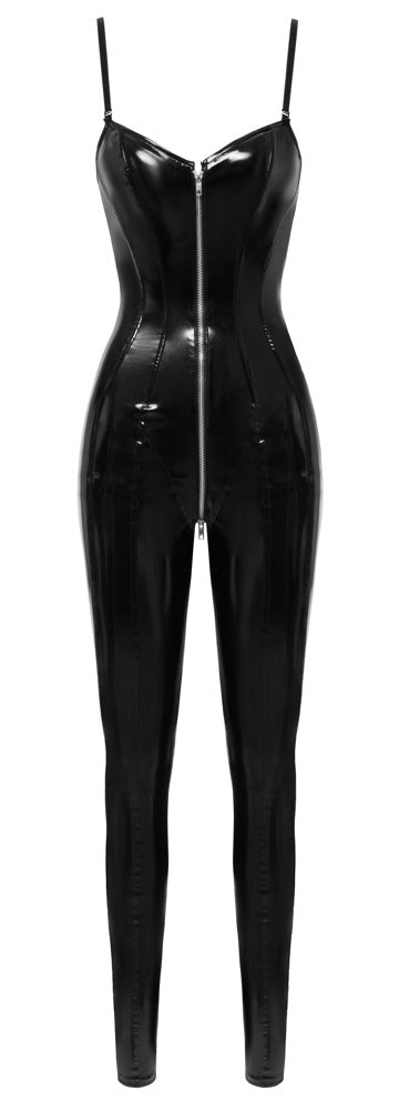 Vinyl Jumpsuit 3 Zip L - Black Level | Mono Vinilo Corset con Cremalleras