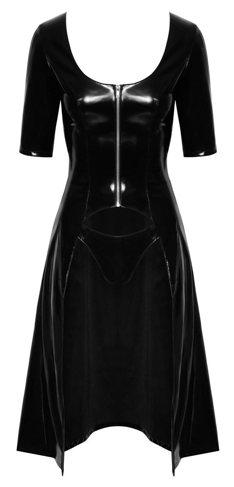 Vinyl Coat Dress M - Vestido Abrigo 2en1 Negro Brillante Black Level