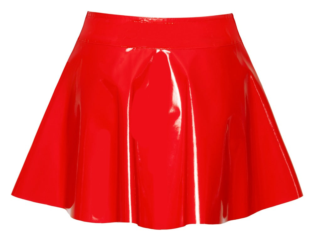 Minifalda Vinilo Rojo Black Level - Charol Brillante Talla S