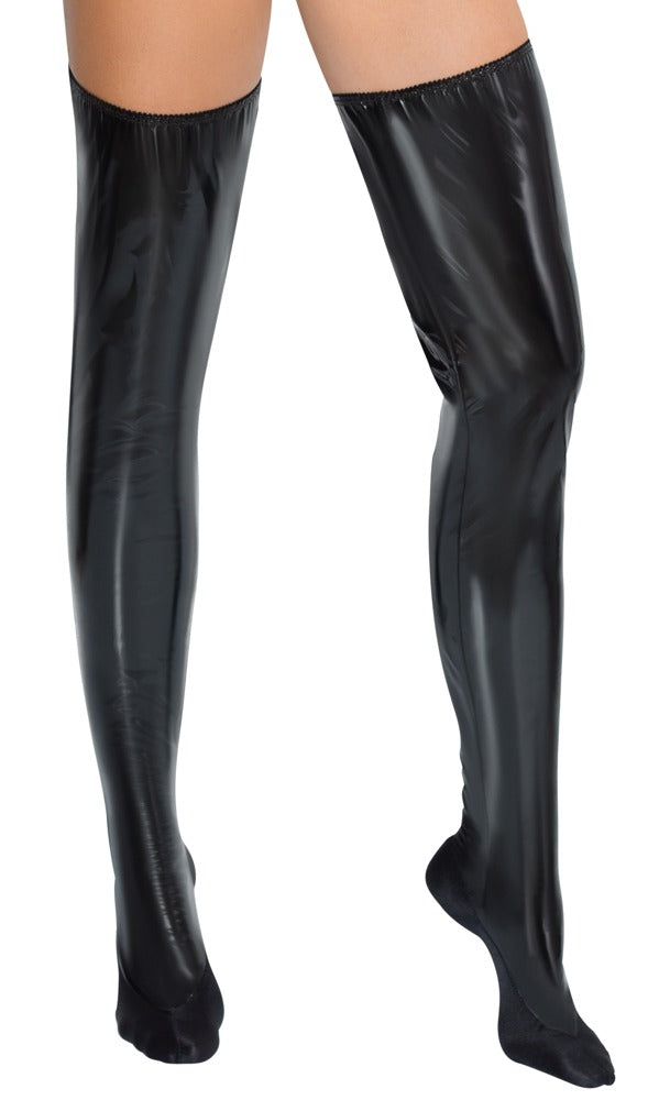 Vinyl Bed Boots M/L Black Level - Botas de Vinilo Brillante para Mujer