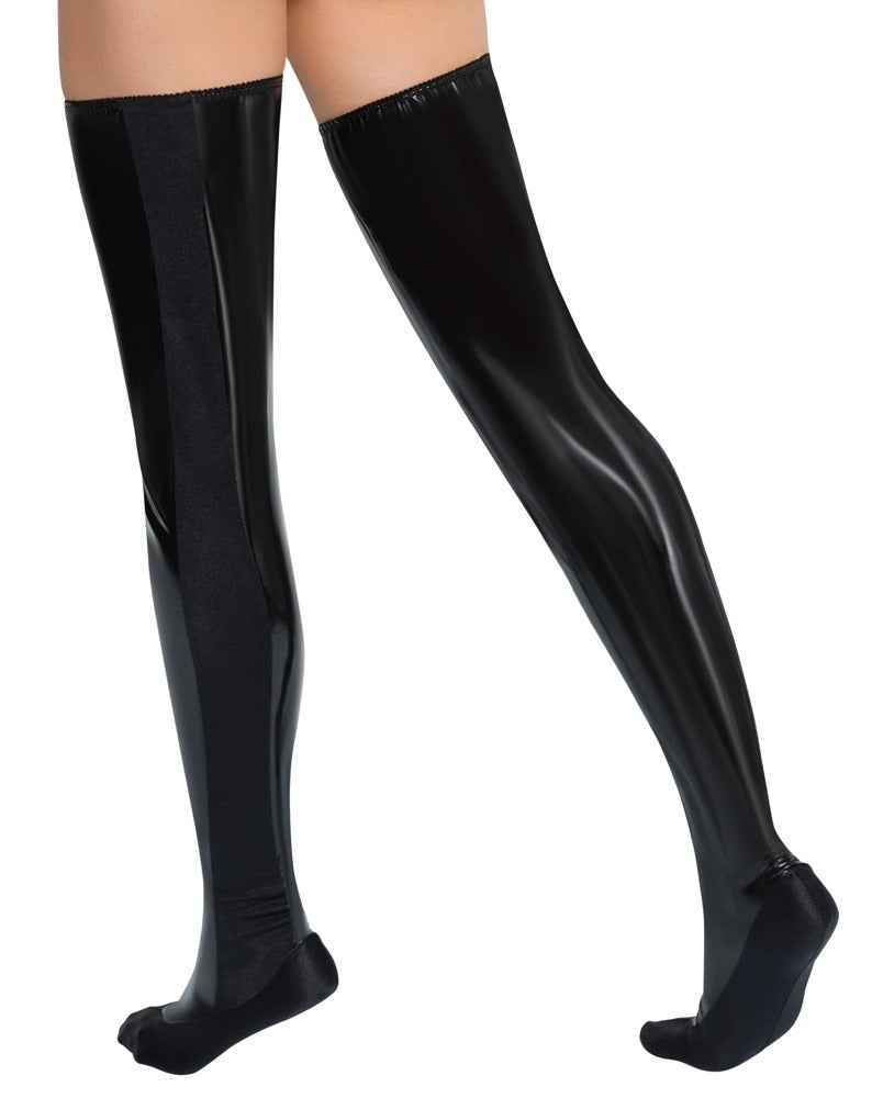Vinyl Bed Boots M/L Black Level - Botas de Vinilo Brillante para Mujer