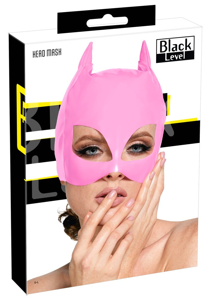Vinyl Cat Mask S-L - Máscara de Gato en Vinilo Rosa Brillante