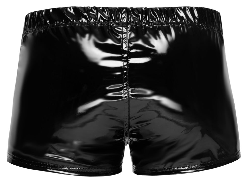 Pantalones Vinilo Black Level M XL - Charol Negro con Cremallera