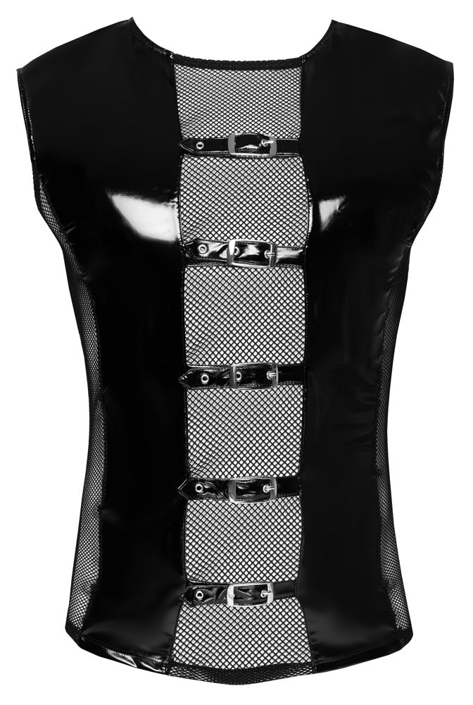 Vinyl M. Shirt 2XL - Camisa sin mangas de charol elástico Black Level