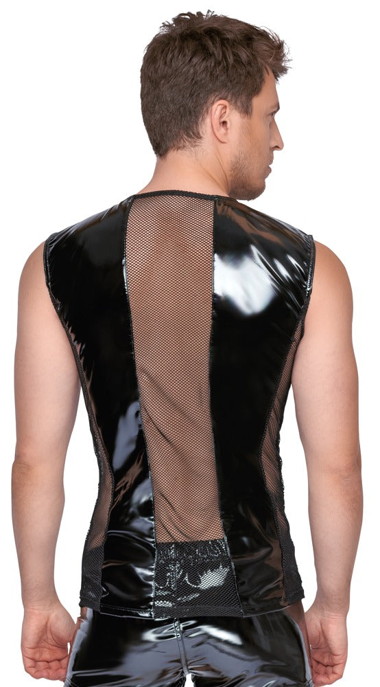 Vinyl M. Shirt XL - Camisa Sin Mangas Charol Negro Black Level