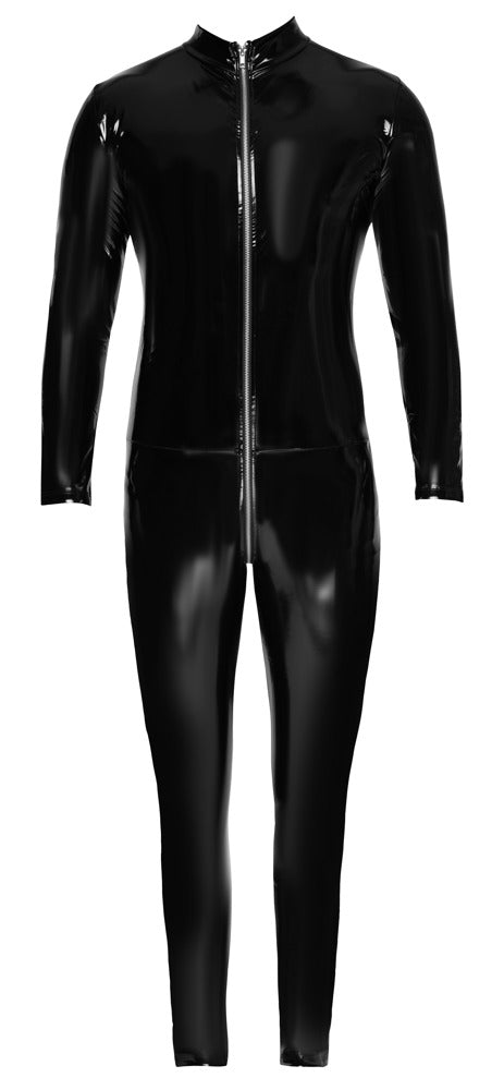 Vinyl Jumpsuit 2XL Black Level - Mono Elástico de Laca con Cremallera