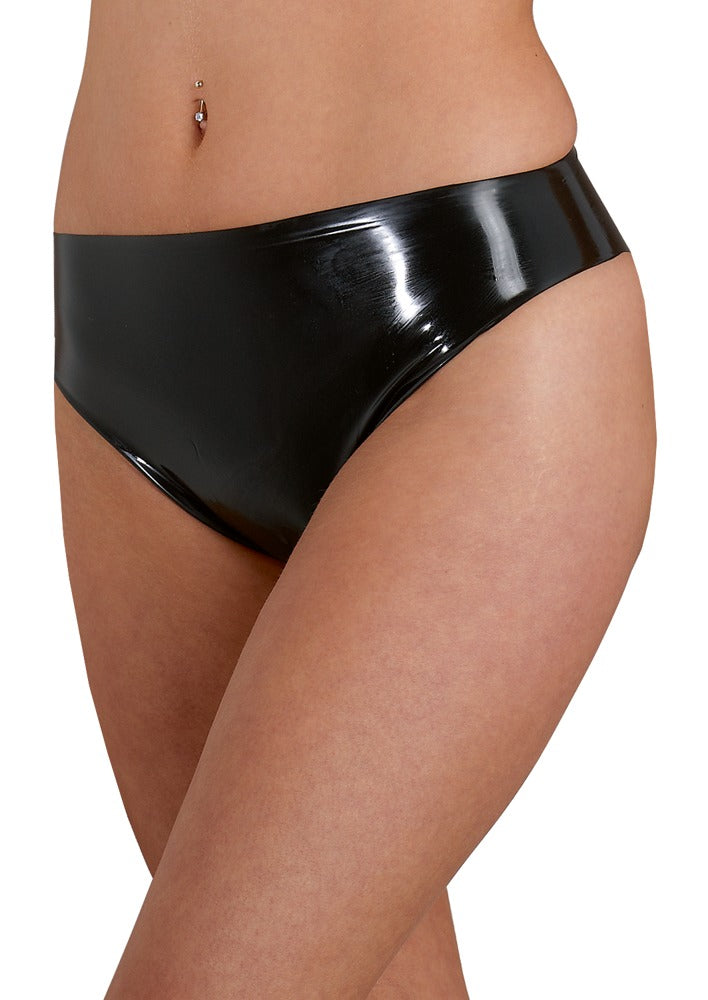 Latex Briefs Negro 2XL - Braguita de Látex Natural para Mujer
