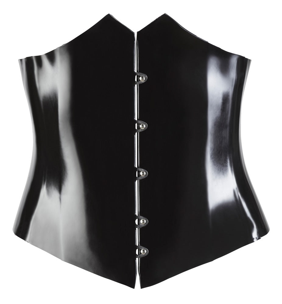 Latex Waist Cincher Black S - Corsé de Látex con Varillas de Formación