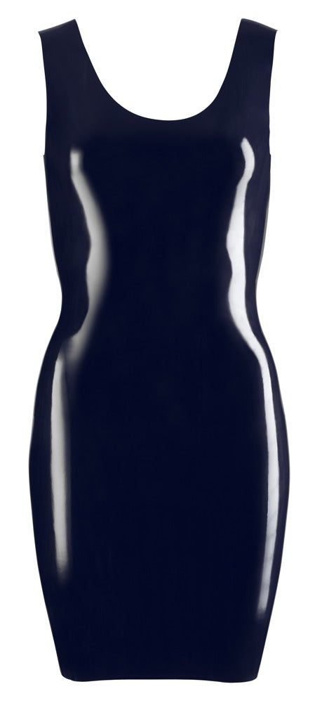 Latex Mini Dress L - Minivestido Negro Ajustado en Látex Natural