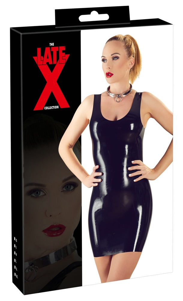 Latex Mini Dress XS Negro - Vestido Ajustado de Látex Natural