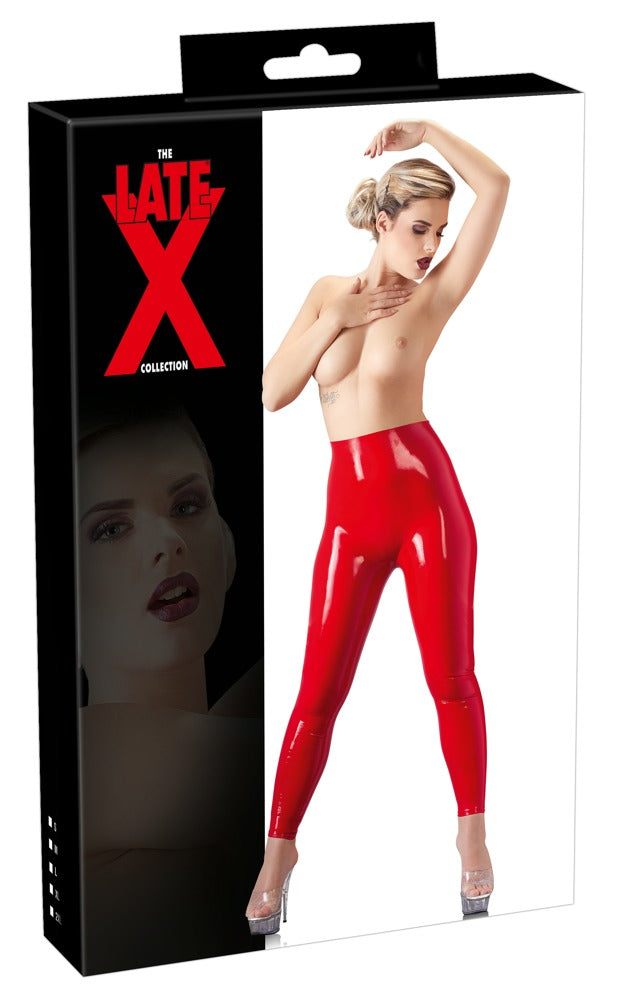 Latex Leggings Rojo Talla L - Late X