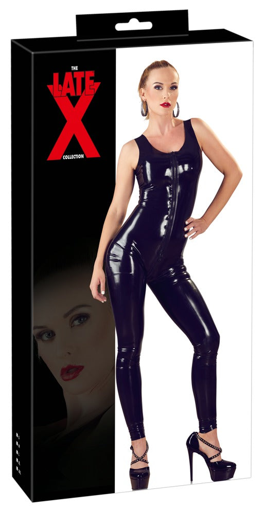 Latex Catsuit Negro 2XL - Traje de Gato sin Mangas Late X