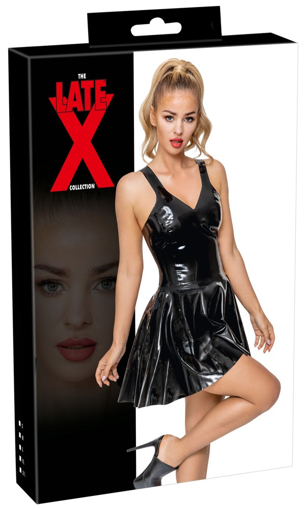Latex Mini Dress M - Vestido Ajustado de Látex Negro