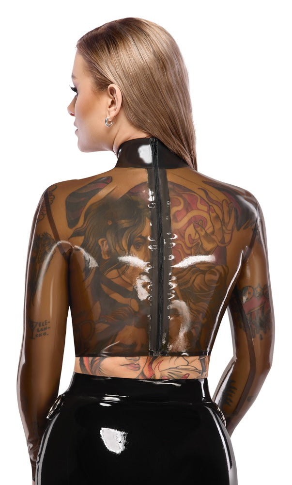 Latex Shirt M - Camisa de Látex Transparente con Cremallera