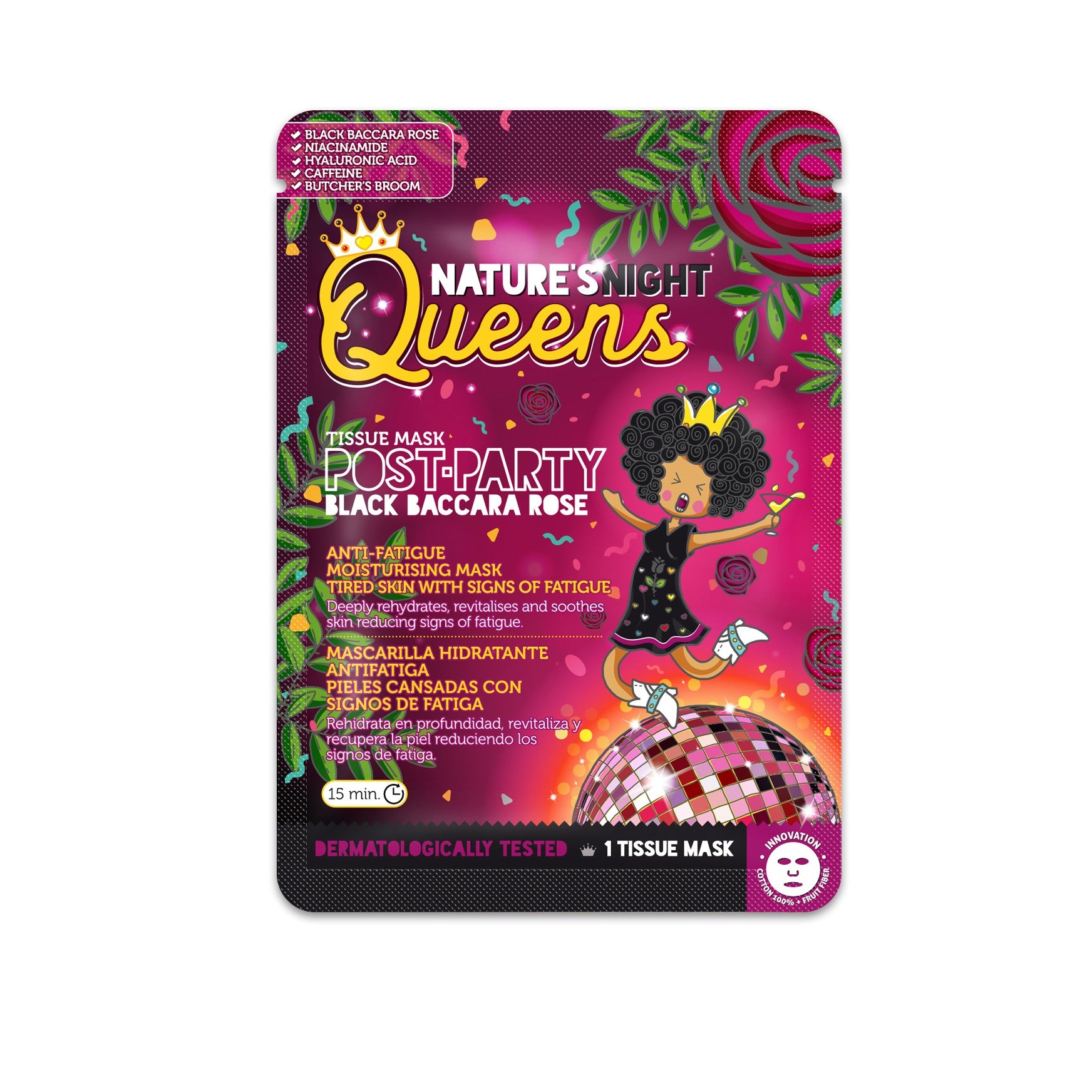 MASCARILLA DE TEJIDO FACIAL ANTIFATIGA NATURE?S QUEENS POST PARTY 25ML