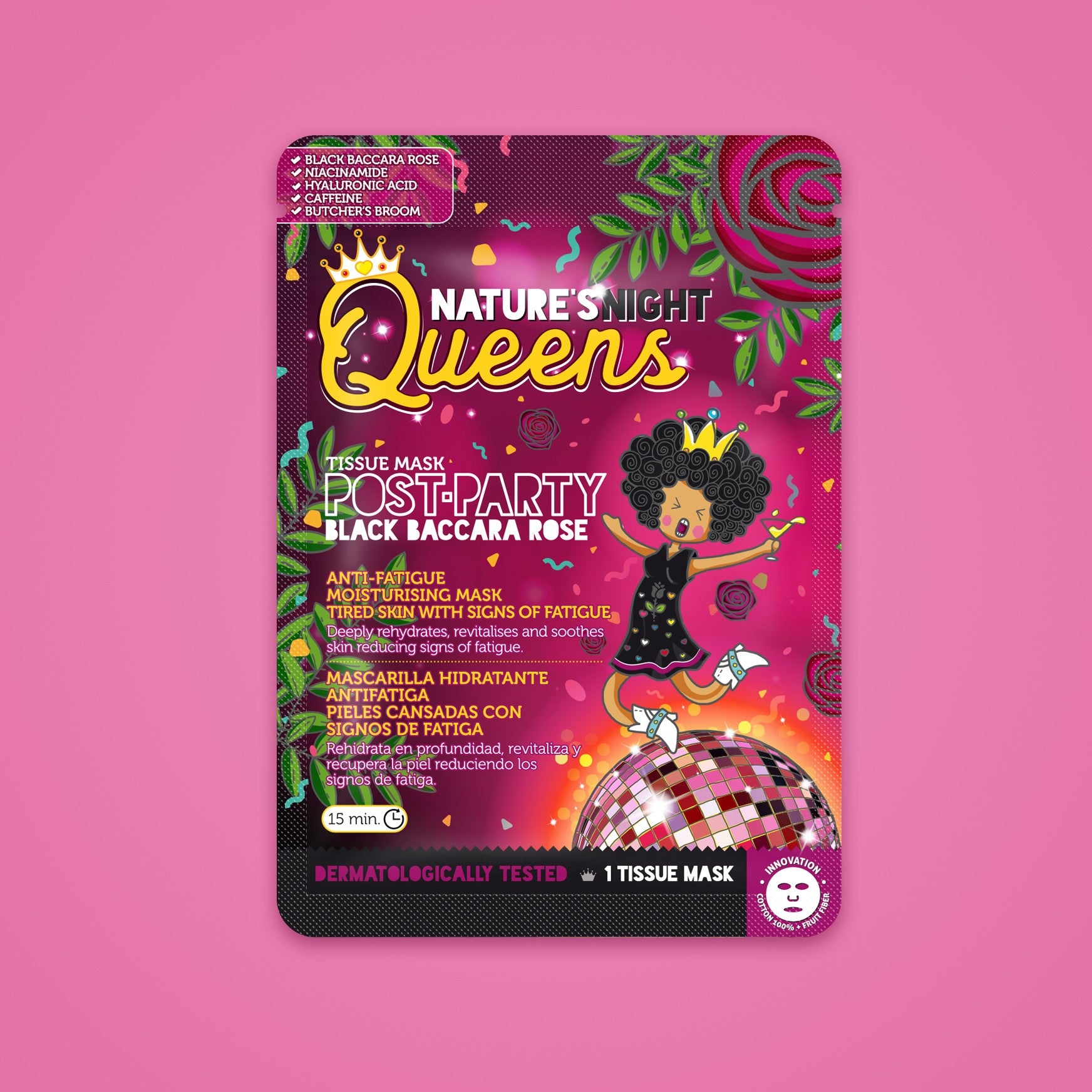 MASCARILLA DE TEJIDO FACIAL ANTIFATIGA NATURE?S QUEENS POST PARTY 25ML