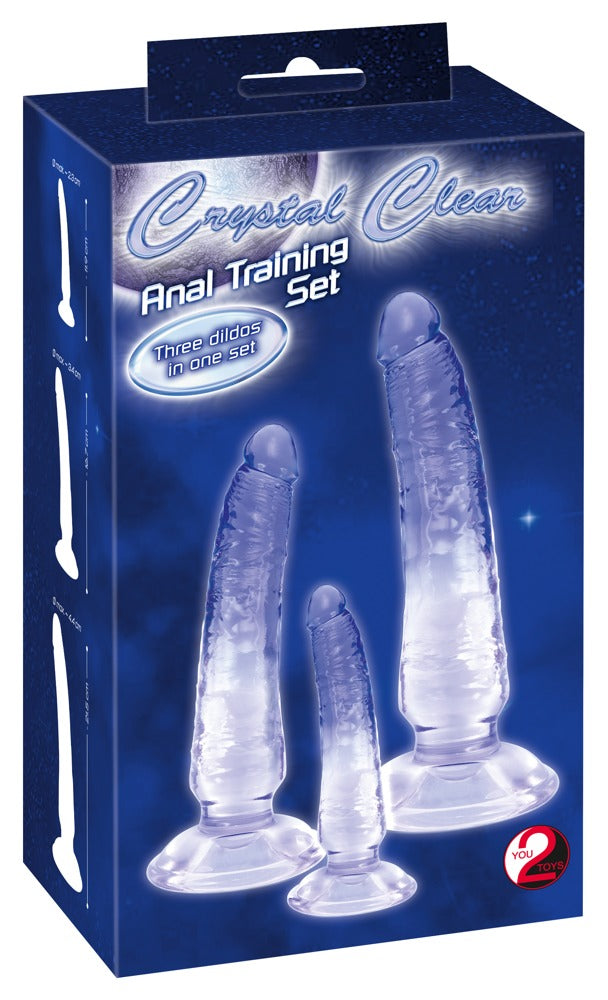 Set de 3 Dildos Anales Crystal Natural - Entrenamiento Progresivo