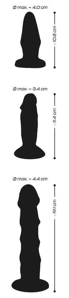 Set de 3 Dildos Anales Crystal - Entrenamiento Progresivo