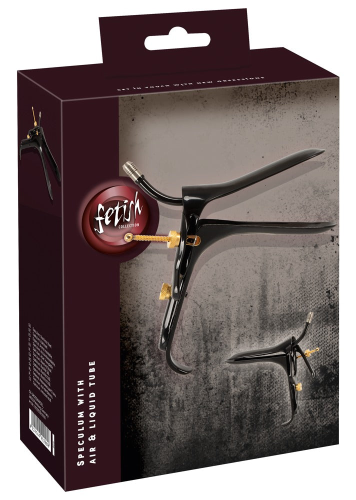 Espéculo Fetish Collection con Tubo de Aire y Líquido - Acero Inoxidable
