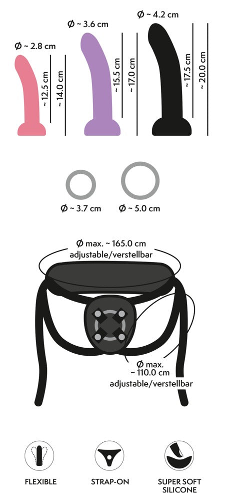 Your Strap-On 3er Set Harness - Arnés Ajustable con 3 Consoladores