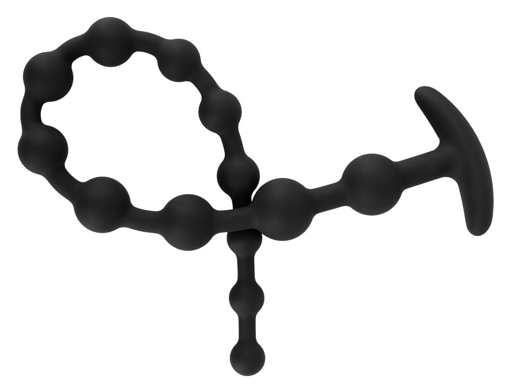 Black Velvets Anal Beads Silicona - Cadena de 13 Bolas Flexibles