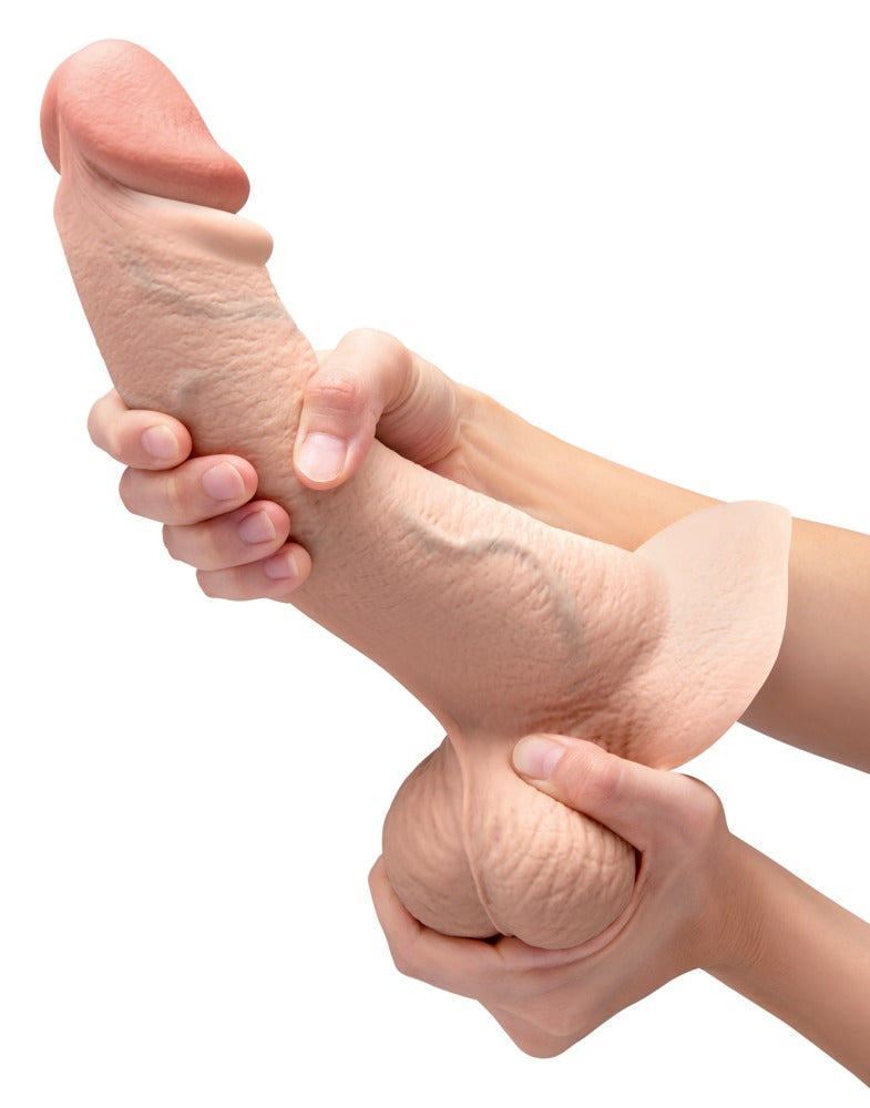 B-Vibe Slipskin 10" Curved - Dildo Realista Curvo con Base de Succión
