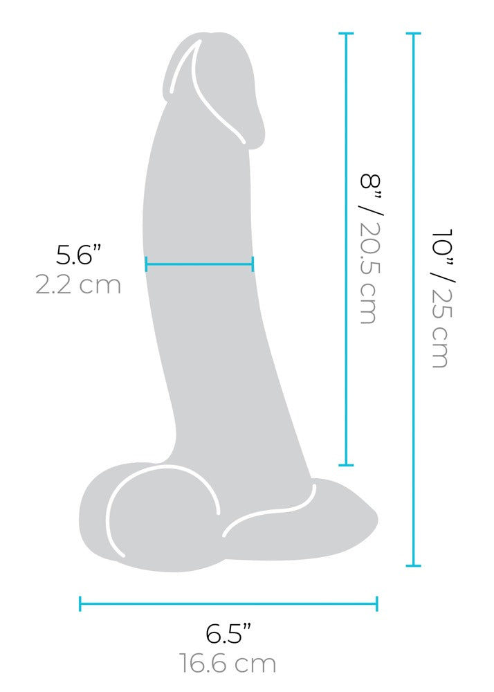 B-Vibe Slipskin 10" Curved - Dildo Realista Curvo con Base de Succión