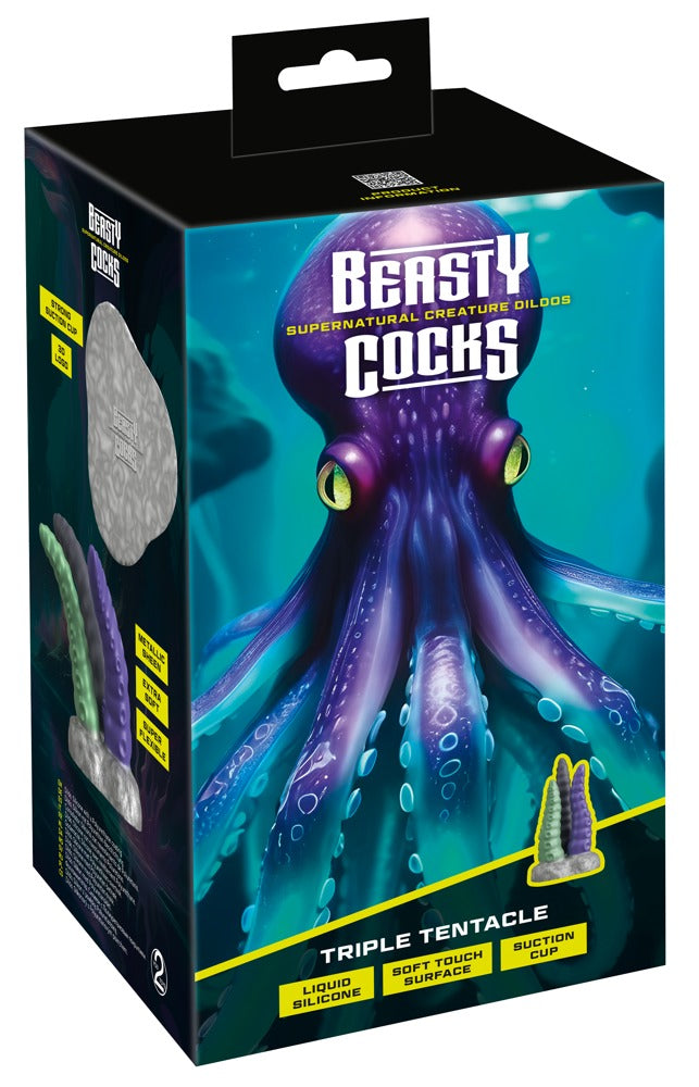 Beasty Cocks Triple Tentacle - Dildo Especial de 3 Tentáculos