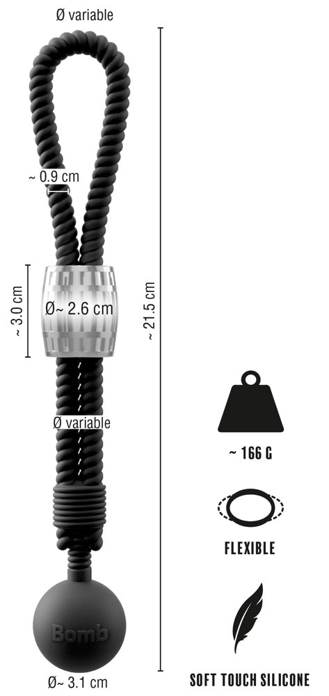 Rebel Heavy Rope Cock Ring with Ball - Anillo de Sujeción Peneano