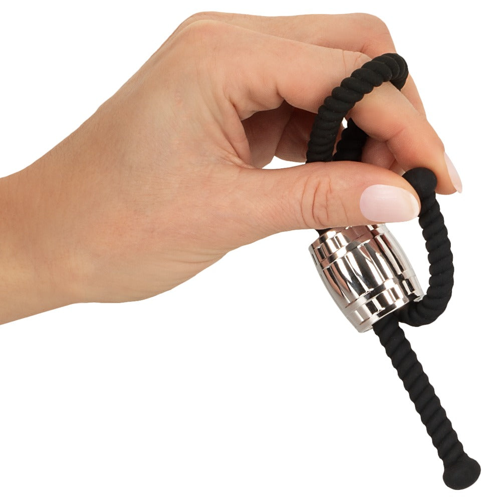 Rebel Heavy Rope Cock Strap - Anillo de Sujeción con Deslizador Metálico