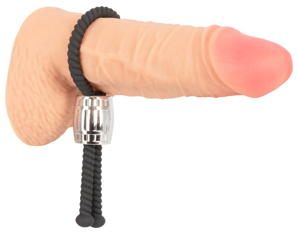 Rebel Heavy Rope Cock Strap - Anillo de Sujeción con Deslizador Metálico