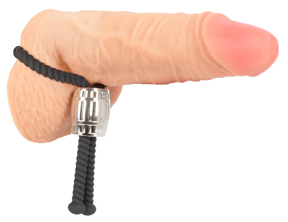 Rebel Heavy Rope Cock Strap - Anillo de Sujeción con Deslizador Metálico