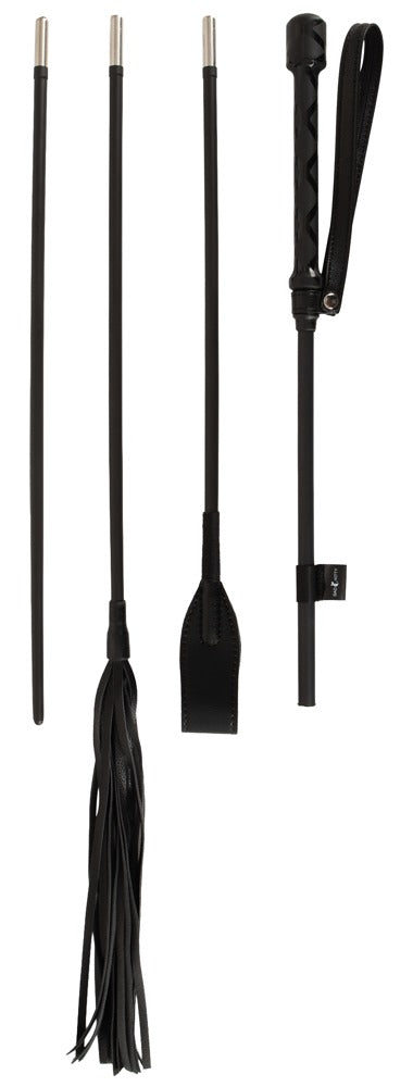 Bad Kitty Crop Set - Juego de 4 Piezas con Flogger y Accesorios Intercambiables
