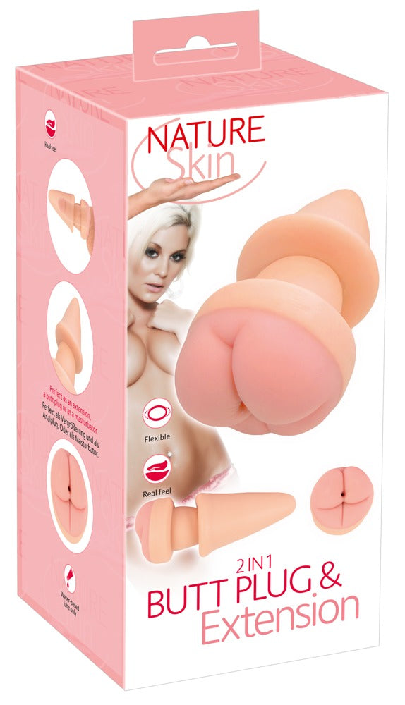 Nature Skin Butt Plug & Extension - Plug Anal 2 en 1