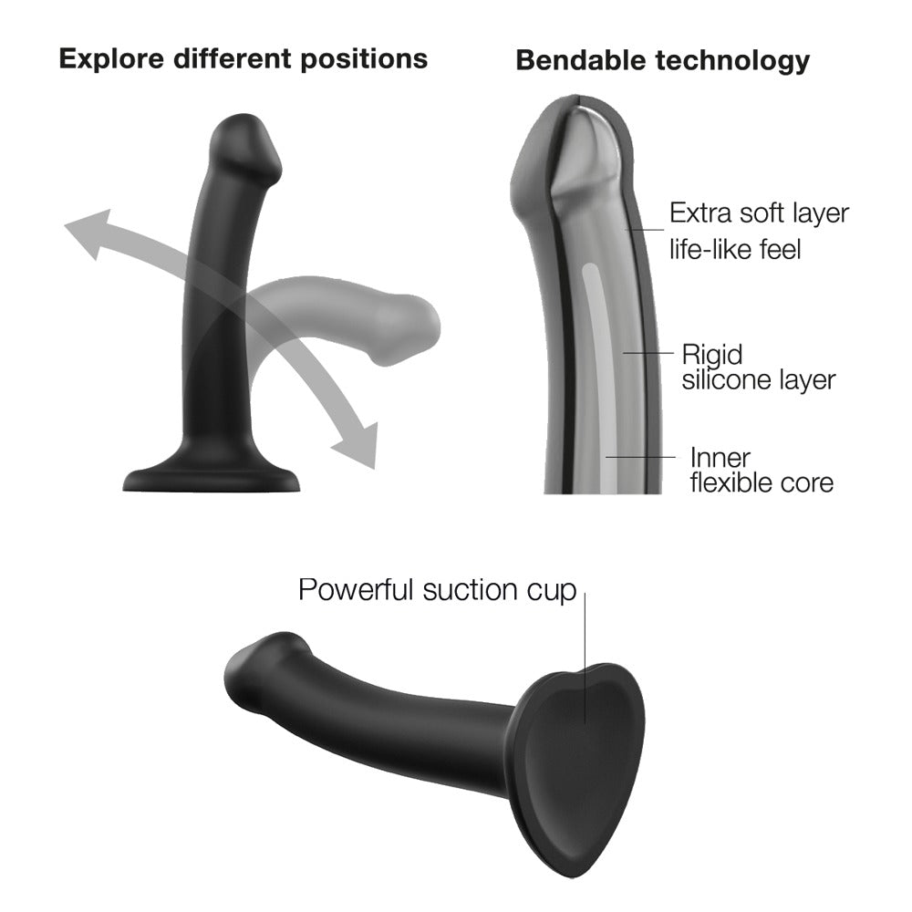 Semi-Real Dildo M Black - Consolador Realista de Doble Densidad