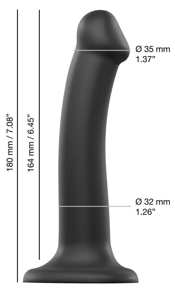 Semi-Real Dildo M Black - Consolador Realista de Doble Densidad