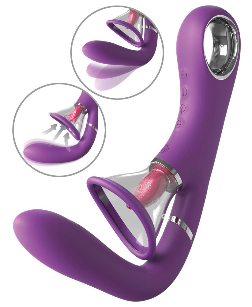 FFH Her Ultimate Pleasure Pro - Vibrador de Punto G con Succión y Lengua Vibratoria