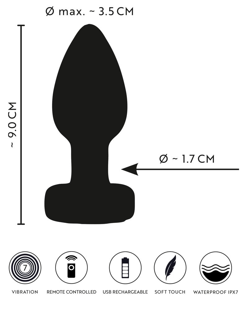 ANOS RC Flashing Butt Plug - Plug Anal con LED Parpadeante y Vibración