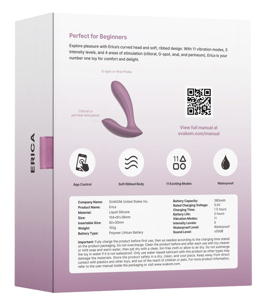 Erica Rose - Vibrador Braguita Recargable con Control Remoto por App