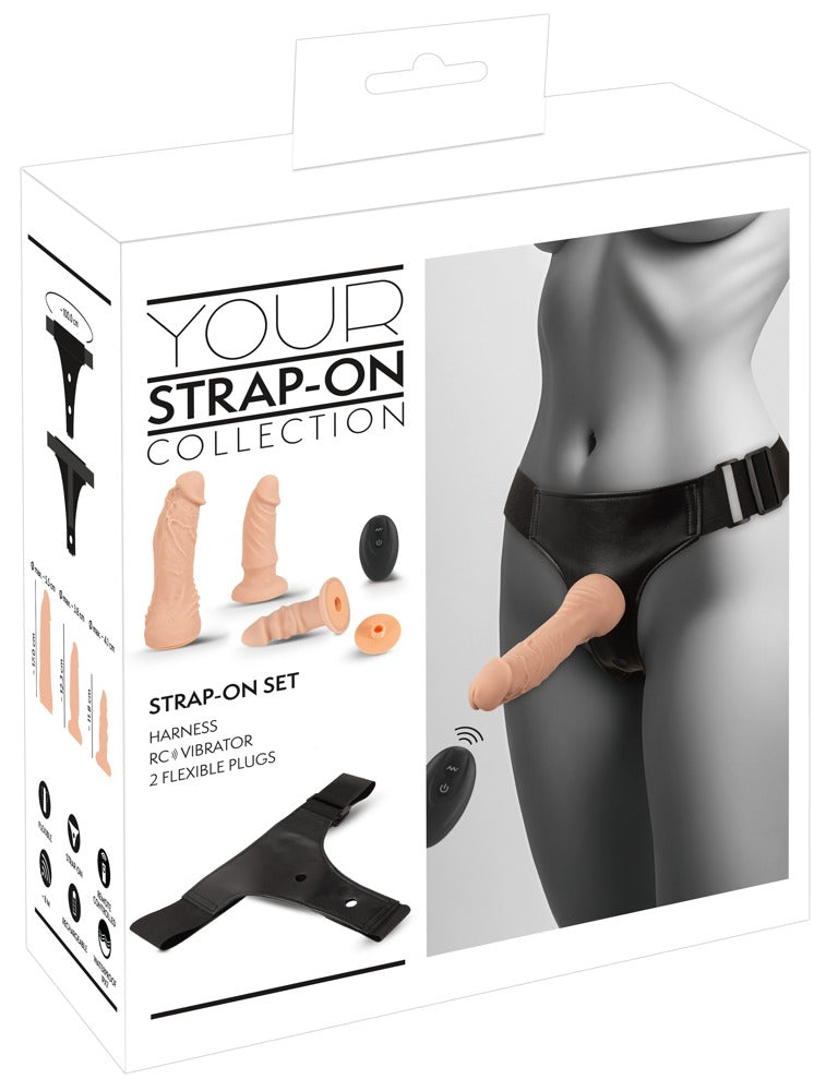 Strap-On Set RC Vibe 2 Dildos You2Toys - Arnés con Vibrador y 2 Consoladores