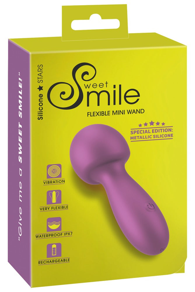 Sweet Smile Metallic Mini Wand - Varita de Masaje Recargable con 10 Modos