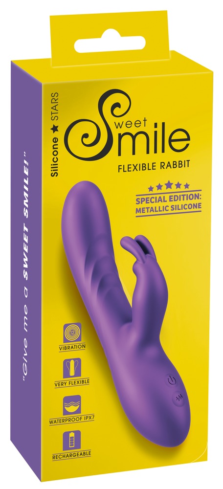 Sweet Smile Flexible Rabbit - Vibrador Clítoris Doble Estimulación Metalizado